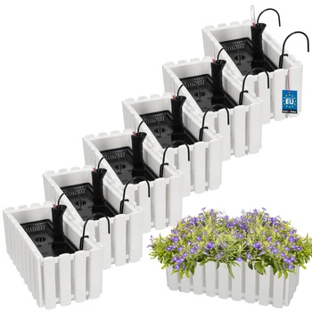 Ghiveci pentru balcon alb na zábradlí 400 MM set de 6 kcu.