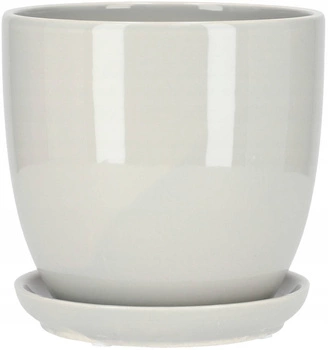 Ghiveci de flori din ceramică vas de protecție cu bază gri ⌀13 cm