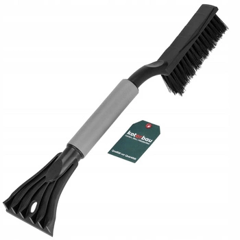 Racletă pentru geamuri și gheață, racletă și perie 2în1 - Culoare negru, gri