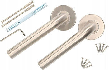 Set de mânere universale pentru uși cu inserție de 130 mm, culoare inox