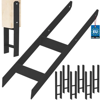 Baza stâlpului h pentru încastrare zincat negru 140 mm set de 6 buc.