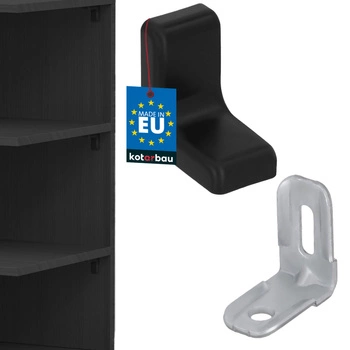 Suport unghiular pentru mobilă cu capac negru