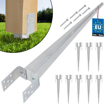 Baza stâlpului reglabilă de bătut 0-120 mm set de 8 buc.