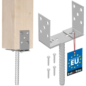 Bază stâlp cu tijă 0-165 u cotă pentru zidărie - Culoare argintie