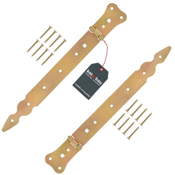 Balama de chioșc îngustă pentru obloane și uși aur 300 mm set de 2 buc.