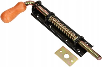 Zăvor 250 mm cu arc pentru poartă ușă - Culoare neagră