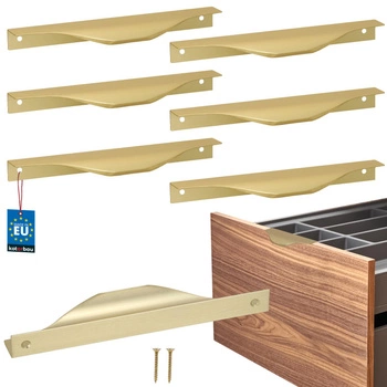 Mâner pentru mobilă modern aluminiu aur mat 160 mm set de 6 buc.