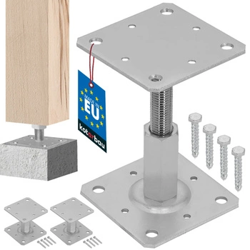 Suport pentru stâlp reglabil pe verticală 110x80 mm set de 4 buc.