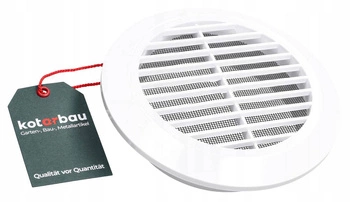 Grilaj ventilație rotund cu plasă fi125 plastic - Culoare albă