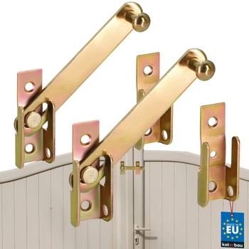 Închidere blocare obloane foișoare porți oțel auriu 120 mm set de 2 buc.