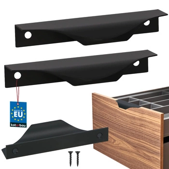 Mâner pentru mobilă modern aluminiu negru mat 96 mm set de 2 buc.