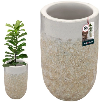 Ghiveci alb rezicutent la îngheț cu scurgere apă ⌀ 26 cm