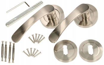 Mâner de ușă set satinat 110mm cheie escortă cheie