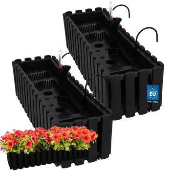 Ghiveci pentru balcon antracit 600 MM set de 2 kcu.