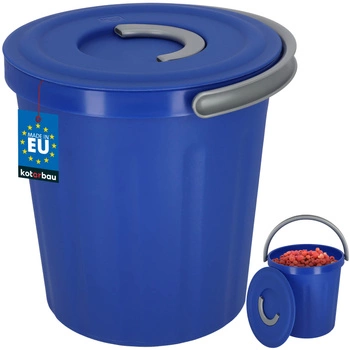 Găleată de uz casnic cu capac mâner din plastic albastru închis 10 l