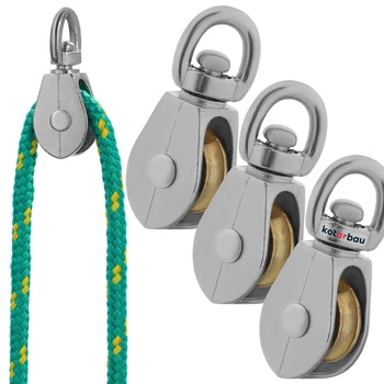 Un singur scripete de cablu placat cu nichel 3/4" fi 5 mm set de 3 buc.