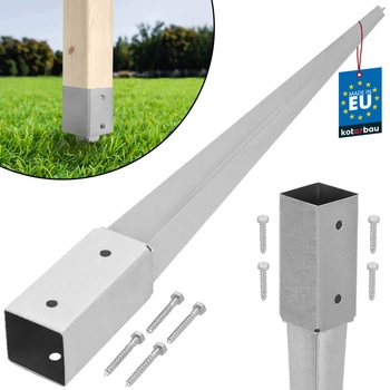 Stâlp de bază condus ancoră sol oțel 60x60x750 mm
