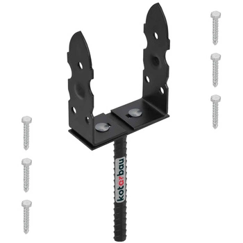 Bază de stâlp cu bară 120-200 u ancoră pentru montaj zidărie