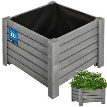 Ghiveci de flori din lemn cutie de grădină antracit 38x38 cm