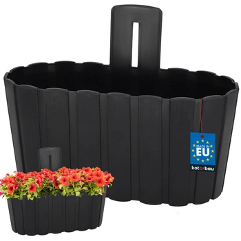 Ghiveci de flori suspendat pe perete rustic antracit 280 mm