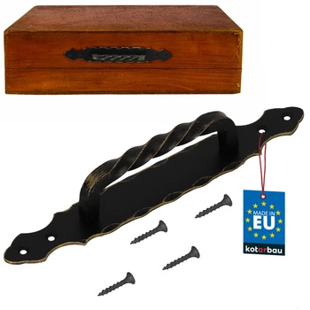 Mâner de ușă antaba forjat negru auriu 290 mm