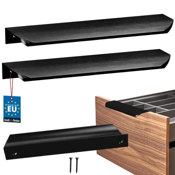 Mâner mobilier aluminiu negru mat 160/180 mm set de 2 buc.