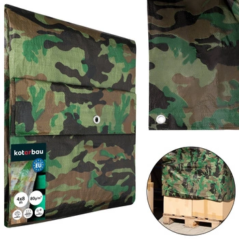 Prelată protectoare rezistentă groasă universală moro 80 g/m2 4x8 m