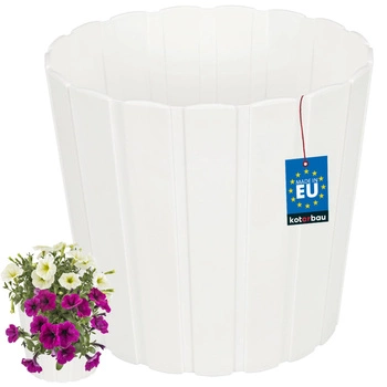 Ghiveci placutic alb 21,5 cm