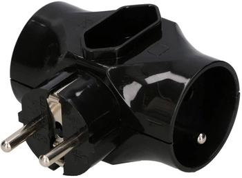 Extensor rețea 3 prize furtun - Culoare neagră