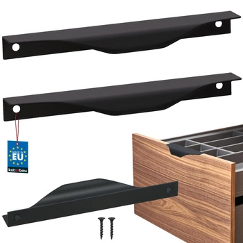 Mâner pentru mobilă modern aluminiu negru mat 160 mm set de 2 buc.