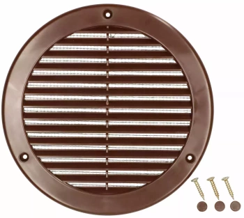 Grilaj de ventilație rotund fi 150 mm cu plasă - Culoare maro