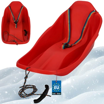 Sanie din plastic cu spătar și centuri de siguranță roșii