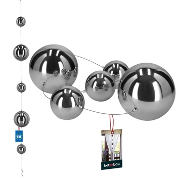 Ghirlandă decorativă oglindă bile din oțel argintiu lucioasă 100 cm