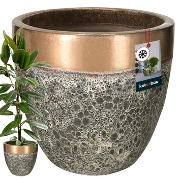 Ghiveci auriu rezicutent la îngheț cu scurgere apă ⌀ 46 cm