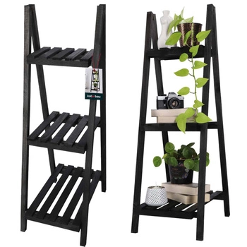 Pat de flori de grădină din lemn pentru plante terasă negru