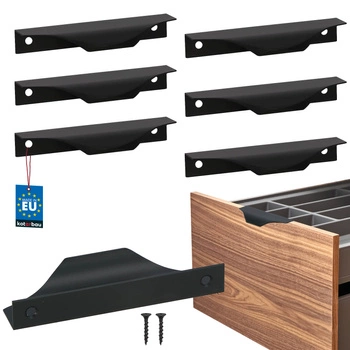 Mâner pentru mobilă modern aluminiu negru mat 96 mm set de 6 buc.