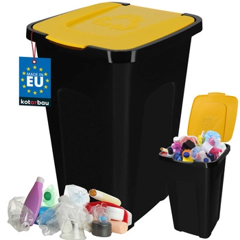 Coș de gunoi cu capac galben 50 l