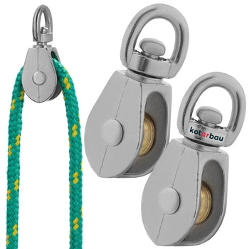 Un singur scripete de cablu placat cu nichel 1/2" fi 5 mm set de 2 buc.