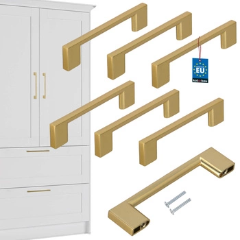 Mâner mobilier clasic modern aur mat 96 mm set de 6 buc.