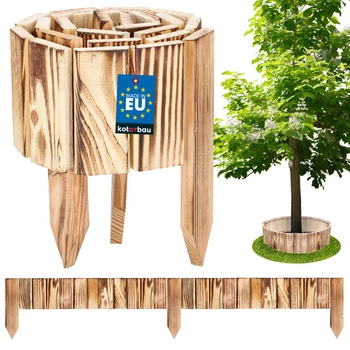 Bordură palisadă gard de lemn opalină 10x110 cm