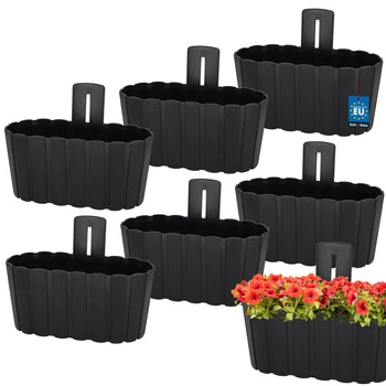 Ghiveci de perete alb wicuząca 200 MM set de 6 kcu.