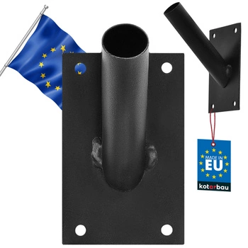 Suport unic de perete pentru steag negru