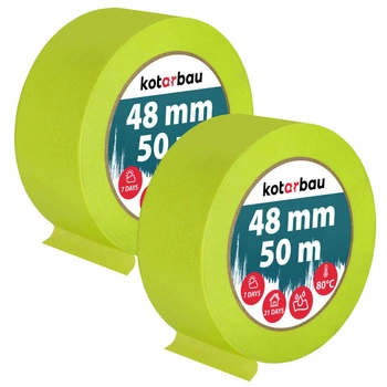 Bandă mascare neon 48 mm 50 m set de 2 buc.