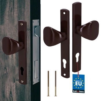 Mâner pentru ghișeu poartă ușă ax lung aluminiu maro 90 mm