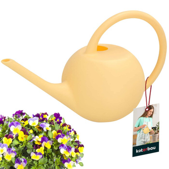 Ustensilă pentru udare din plastic, rotundă, pentru plante, flori 1,2 l - Culoare vanilie