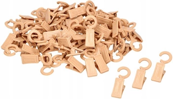 Cârlige plastic pentru tijă perdea lemn set de 100 buc.