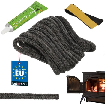 Ață pentru etanșarea șemineului și sobei + adeziv 9 mm 2,5 m