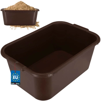 Tavă de construcție grădină dreptunghiulară pentru mortar maro 45 l