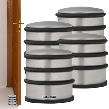 Opritor de ușă de sine stătător argintie 7 cm set de 4 buc.