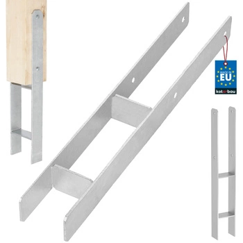 Baza stâlpului h pentru încastrare zincat argintiu 80 mm